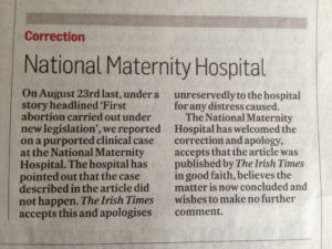 Correction: National Maternity Hospital