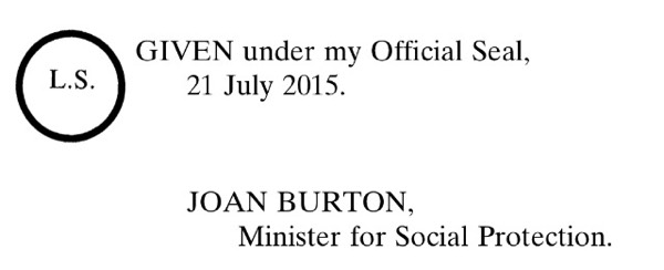 Joan Burton, Ministerial Seal