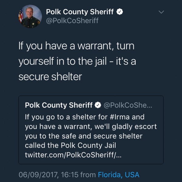 Polk Sheriff tweet